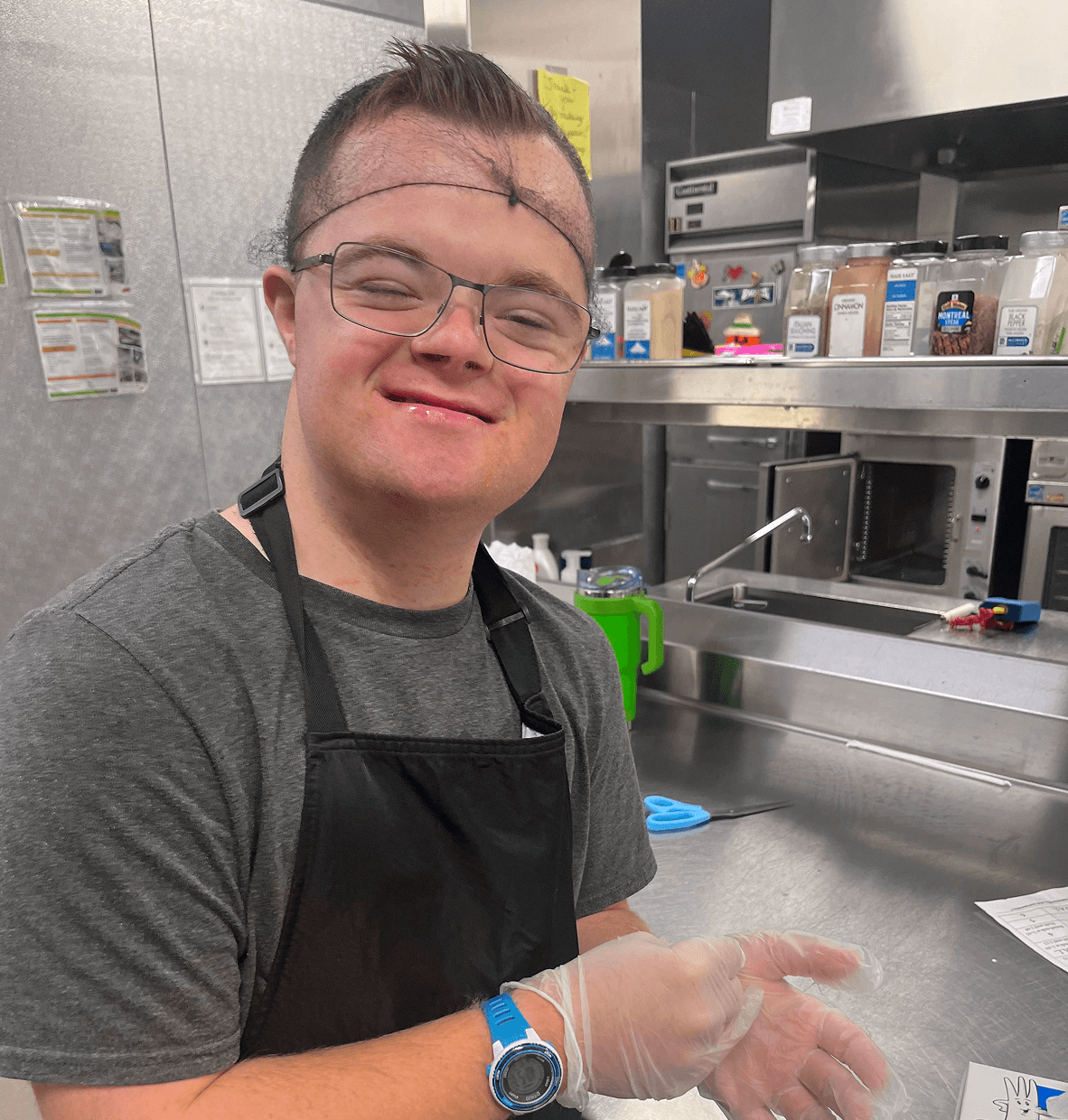 Ryan working in the kitchen